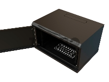 Шкаф коммутационный WRline (WR-TW-0945-SR-RAL9004) настенный 9U 600x450мм пер.дв.металл 2 бок.пан. 60кг черный 370мм 500мм IP20 сталь