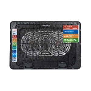 Подставка для ноутбука STM IP17 STM Laptop Cooling IP17 Black (17,3, 2x(125x125), 2x2 LED backlight, Black plastic+metal mesh, 3 types height adjustable )