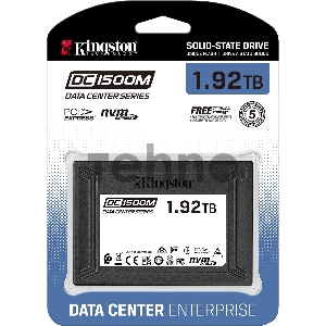 Твердотельный накопитель Kingston DC1500M, 1920GB, SSD, U.2, NVMe, PCIe 3.0 x4, 3D TLC, R/W 3300/2700MB/s, IOPs 510 000/220 000, 3500TBW, DWPD 1 (5 лет)