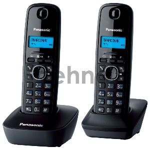 Телефон Panasonic KX-TG1612RUH (серый)  {Доп трубка в комплекте,АОН, Caller ID,12 мелодий звонка,поиск трубки}