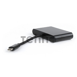 Переходник USB Cablexpert A-CM-VGA3in1-01, USB Type-C/VGA + USB3 + подзарядка USB-C, 15см, пакет