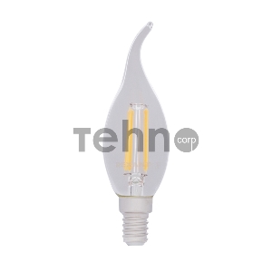 Лампа филаментная REXANT Свеча на ветру CN37 9.5 Вт 950 Лм 4000K E14 прозрачная колба