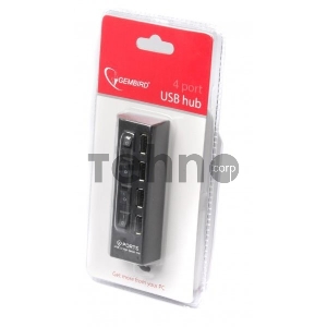 Концентратор USB 2.0 Gembird UHB-U2P4-02 с подсветкой и выключателем, 4 порта, блистер Концентратор USB 2.0 Gembird UHB-U2P4-02 с подсветкой и выключателем, 4 порта, блистер
