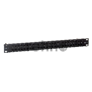 Патч-панель UTP 19 48 port кат.6 ExeGate разъём KRONE&110 (dual IDC), 1U, RoHS, цвет черный