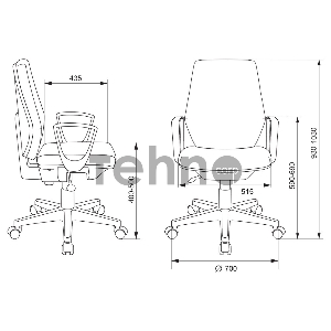 Кресло Бюрократ CH-545 серый 38-417 крестовина пластик
