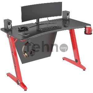Стол игровой Cactus CS-GTZ-RDBK-CARBON столешница МДФ карбон каркас красный