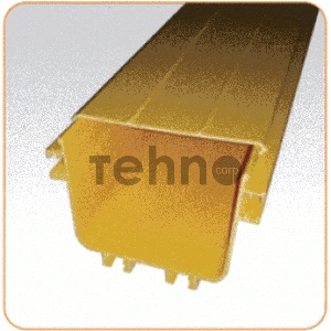 Крышка прямой секция оптического лотка, 100x120 мм, 2 метра, желтая