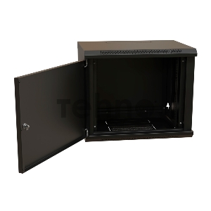 Шкаф коммутационный WRline (WR-TW-1545-SR-RAL9004) настенный 15U 600x450мм пер.дв.металл 2 бок.пан. 60кг черный 370мм 775мм IP20 сталь