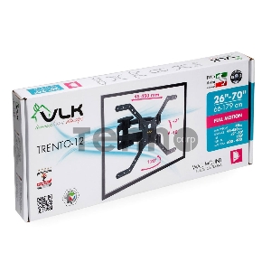 Кронштейн VLK TRENTO-12 BLACK для LED/LCD телевизоров 26-70, max 55 кг, настенный