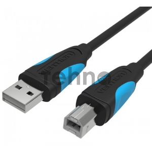 Кабель Vention USB 2.0 AM/BM - 3м. Черный VAS-A16-B300