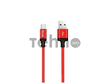 Кабель USB 2.0 hoco X14, AM/microBM, красно-черный, 1м