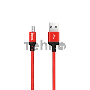Кабель USB 2.0 hoco X14, AM/microBM, красно-черный, 1м
