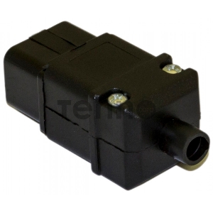Разъемы для силового кабеля Hyperline CON-IEC320C20 Разъем IEC 60320 C20 220В 16A на кабель, контакты на винтах (плоские выступающие штыревые контакты в пластиковом обрамлении), прямой