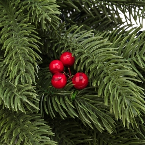 Еловый венок с ягодами и гирляндой NEON-NIGHT Ø 45 см, 20 LED, 2 х АА, литой, теплое белое свечение