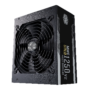 Блок питания Power Supply Cooler Master MWE Gold V2 (model name: MPE-C501-AFCAG), 1250W, ATX, 140mm, 24+4pin, 12xSATA, 8xPCI-E(6+2), APFC, 80+ Gold, w/UK Cable, Full Modular, OEM Version