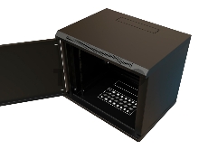 Шкаф коммутационный WRline (WR-TW-1566-SR-RAL9004) настенный 15U 600x600мм пер.дв.металл 2 бок.пан. 60кг черный 520мм 775мм IP20 сталь