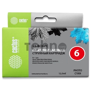 Картридж струйный Cactus CS-BCI6PC фото голубой для Canon S800/ S820/ S900; BJC-8200 (12ml)