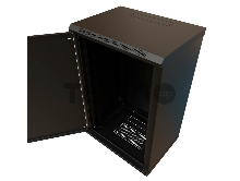 Шкаф коммутационный WRline (WR-TW-1845-SR-RAL9004) настенный 18U 600x450мм пер.дв.металл 2 бок.пан. 60кг черный 370мм 908мм IP20 сталь