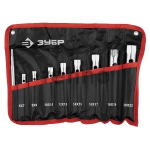 Набор ЗУБР МАСТЕР 27162-H9  трубчатые двухсторонние. 6-22мм. с воротком. 9шт