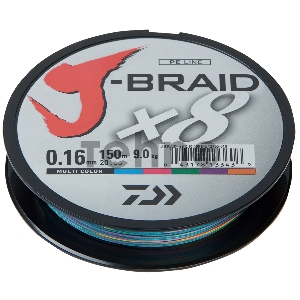 Леска плетеная DAIWA J-Braid X8 0,16мм 150м (мультиколор)