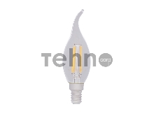 Лампа филаментная REXANT Свеча на ветру CN37 7.5 Вт 600 Лм 4000K E14 прозрачная колба