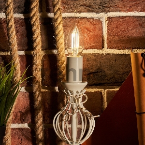 Лампа филаментная REXANT Свеча на ветру CN37 7.5 Вт 600 Лм 4000K E14 прозрачная колба