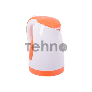 Чайник электрический BBK EK1700P 2200Вт, 1,7литра, пластик, дисковый нагр. элемент, LED подсветка,белый/оранжевый
