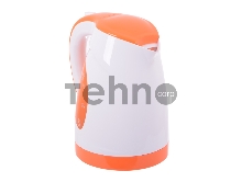 Чайник электрический BBK EK1700P 2200Вт, 1,7литра, пластик, дисковый нагр. элемент, LED подсветка,белый/оранжевый