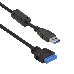 Планка USB на переднюю панель ExeGate U3H-621, 3,5", 2*USB3.0+1*TypeC+1*SD+TF card, черная, металл, подсоединение к мат. плате, фото 3