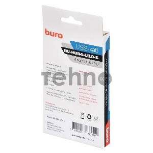 Разветвитель USB 3.0 Buro BU-HUB4-U3.0-S 4порт. черный