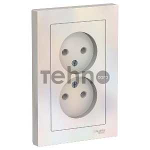 Розетка 2-м ATLAS DESIGN без заземл. 16А в сборе жемчуг SchE ATN000420