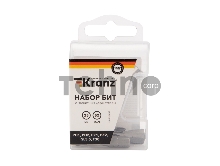 Набор бит KRANZ 25 мм PH1, PH2, PZ1, PZ2, SL5.5, T30 с магнитным держателем (7 шт./уп.)