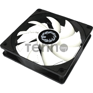 Кулер для корпуса ПК Gamemax GMX-WFBK-WT, 12CM black fan, white blade, 3pin+4Pin connector