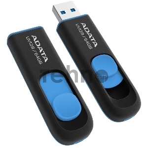 Флеш диск  ADATA Flash Drive 64Gb UV128 AUV128-64G-RBE {USB3.0, BLACK/BLUE}