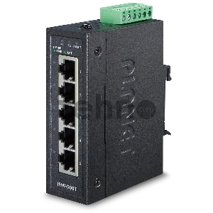 ISW-500T коммутатор для монтажа в DIN рейку IP30 Compact size 5-Port 10/100TX Fast Ethernet Switch (-40~75 degrees C)