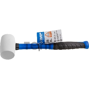 Белая резиновая киянка ЗУБР 20531-230_z02 230г с фиберглассовой рукояткой