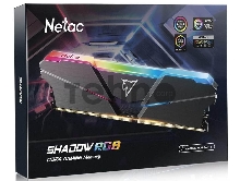 Модуль памяти DDR 4 DIMM 16Gb (8Gbx2) PC21300, 2666Mhz, Netac Shadow NTSRD4P26DP-16E, RGB, C19 Grey, с радиатором