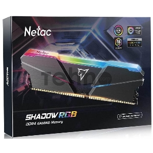 Модуль памяти DDR 4 DIMM 16Gb (8Gbx2) PC21300, 2666Mhz, Netac Shadow NTSRD4P26DP-16E, RGB, C19 Grey, с радиатором