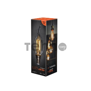 Лампа филаментная REXANT Свеча на ветру CN37 7.5 Вт 600 Лм 2700K E14 прозрачная колба