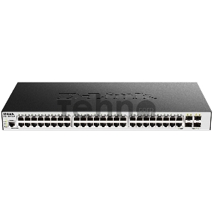 Коммутатор D-Link DGS-3000-52X/B2A,L2 Managed Switch with 48 10/100/1000Base-T ports  and 4 10GBase-X SFP+ ports.16K Mac address, 802.3x Flow Control, 4K of 802.1Q VLAN, VLAN Trunking, 802.1p Priority Queues, T