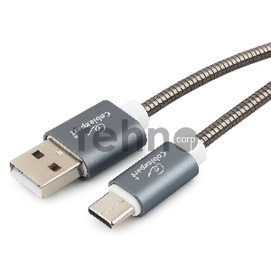 Кабель USB 2.0 Cablexpert CC-G-USBC02Gy-1.8M, AM/Type-C, серия Gold, длина 1.8м, титан, блистер