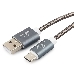 Кабель USB 2.0 Cablexpert CC-G-USBC02Gy-1.8M, AM/Type-C, серия Gold, длина 1.8м, титан, блистер, фото 1