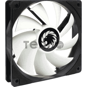 Кулер для корпуса ПК Gamemax GMX-WFBK-WT, 12CM black fan, white blade, 3pin+4Pin connector