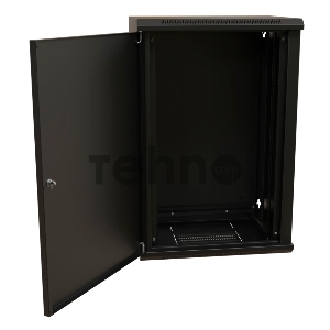 Шкаф коммутационный WRline (WR-TW-2266-SR-RAL9004) настенный 22U 600x600мм пер.дв.металл 2 бок.пан. 60кг черный 520мм 1086мм IP20 сталь
