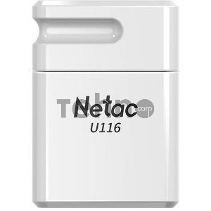 Флеш Диск Netac U116 64Gb <NT03U116N-064G-30WH>, USB3.0, миниатюрная пластиковая белая