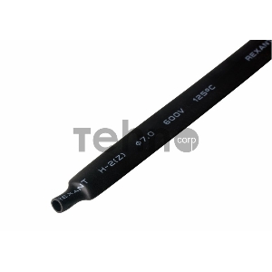 Термоусаживаемая трубка REXANT 7,0/3,5 мм, черная, упаковка 50 шт. по 1 м