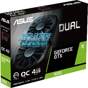 Видеокарта Asus PCI-E DUAL-GTX1650-O4GD6-P-V2 NVIDIA GeForce GTX 1650 4096Mb 128 GDDR6 1620/12000 DVIx1 HDMIx1 DPx1 HDCP Ret