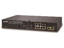 Управляемый коммутатор Planet IPv4/IPv6, 8-Port Managed 802.3at POE+ Gigabit Ethernet Switch  + 2-Port 100/1000X SFP (120W)