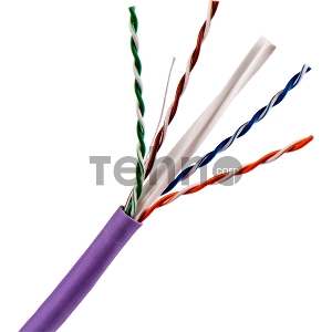 Кабель TWT UTP, 4 пары, Кат.6, нг(А)-LS, IEC 60332-3, 305 метров, фиолетовый