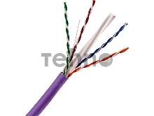 Кабель TWT UTP, 4 пары, Кат.6, нг(А)-LS, IEC 60332-3, 305 метров, фиолетовый
